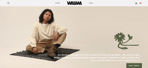 a screenshot of wawwa vegan website