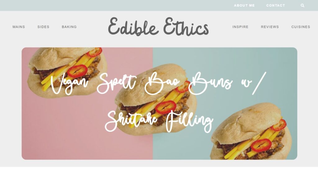 Edible ethics screenshot of blog page