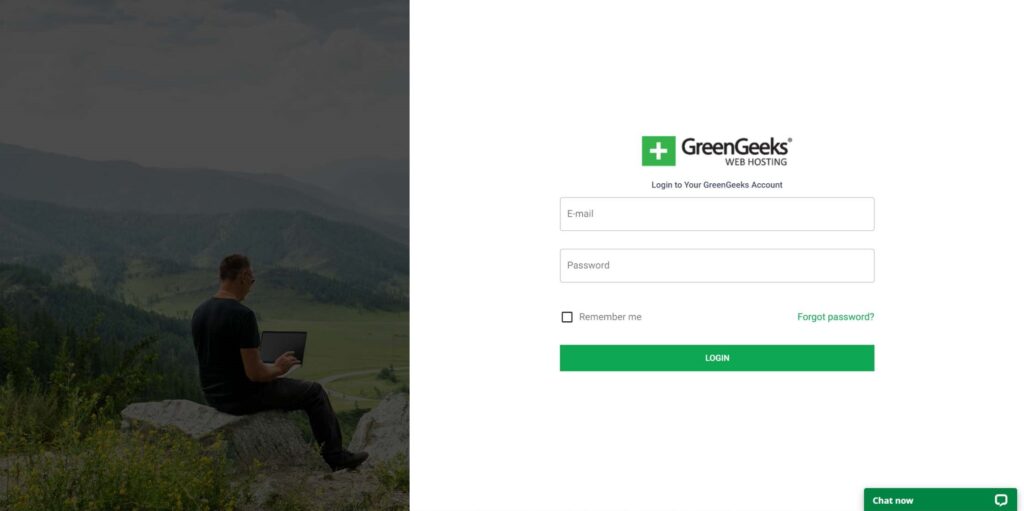 A greengeeks hosting login page